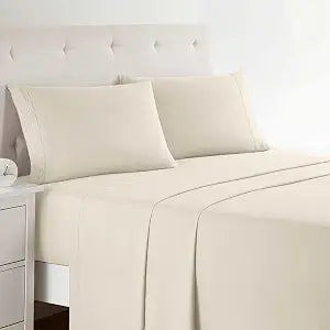 Clara Clark Bed Sheets, Premier 1800 Series 4 Piece Bed Sheet Set, Deep Pocket, Wrinkle, Fade, Stain Resistant, Luxury Soft Bedding Sheets & Pillowcases, Queen, Beige Cream