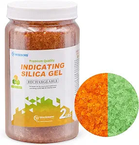 Wisesorb 2lbs Orange Silica Gel Desiccant Beads Rechargeable & Indicating