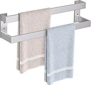 Double Towel Bar,Towel Rack for Bathroom Stainless Steel Wall-Mounted Bathroom Hardware Accessories Brushed Nickel 24 Inch