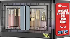 dbest products Quik Box - 8.5 Gallon Stackable Storage Bins with Doors, Collapsible Organizer Foldable Container, for Bedroom Living Room Neat, Tidy Dorms and Organized Homes, Boxes