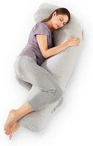 Zomee Comfort Pregnancy Pillow - J Shaped Maternity Pillow for Side Sleeping & Nursing Cozy Support for Neck,Head, Back and Belly, Includes Soft Cover