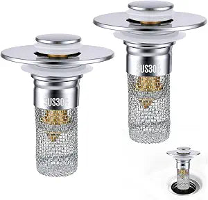 2 Pack Pop-up Sink Stopper, Bathroom Sink Stopper, Sink Drain Strainer
