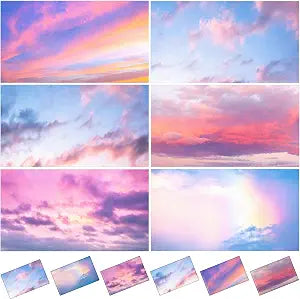 6 Pcs Fluorescent Light Covers Ceiling Lights, 60 Magnets, Sunset