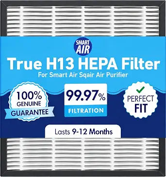 Smart Air (aka Smart Health) Sqair Genuine Replacement HEPA Filter | High-Efficiency Particle Filter for Dust, Smoke & Pollen | Compatible Genuine HEPA Replacement Filter (1 Pack)