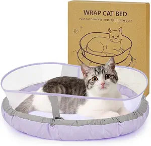 Cat Bed for Indoor Kitten Bed Washable, Anti Anxiety Round Donut Pet Beds for Small Dogs Cats, Super Soft Plush Fur Pet Bed (Purple21 Inches)
