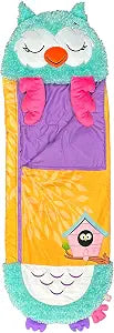 Happy Nappers: S4 Pillow & Sleepy Sack: Large - Snoo the Owl - 66 x 30, 2-in-1: Plush Animal Opens to Sleeping Bag, Soft Play & Nap Character, Kids 3+