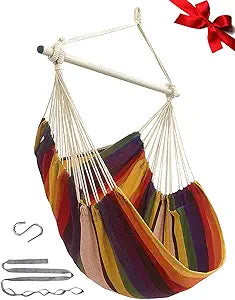 MIZTLI Hammock Chair Swing Indoor Hammock for Bedroom - Max 500 LbsSteel Spreader Bar with Anti-Slip Rings-Indoor & Outdoor