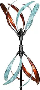 Wind Spinners Outdoor Metal Large Wind Spinner with Stake for Yard and Garden, Garden Wind Sculptures & Spinners, Ideal Gift for Family (13'' W x 70.5'' H)