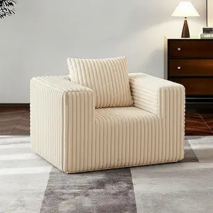Small Boneless Sofa Chair, No Assembly Couch in a Box Memory Foam Mini Cloud Reading Chair with Throw Pillow for Living Room Bedroom Playroom