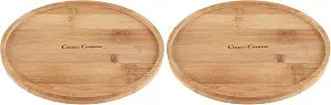 Lavish Home Lazy Susan All-Natural Bamboo Round Single Tier Turntable Kitchen, Pantry and Vanity Organizer and Display with 10 Inch Diameter by Classic Cuisine, Btown (Pack of 2)