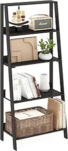 Furinno Ladder Bookcase Display Shelf, 5-Tier, Espresso