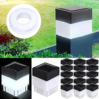 Tujoe 20 Pack Solar Fence Post Cap Lights 2In x 2In (5cm x 5cm) (White)