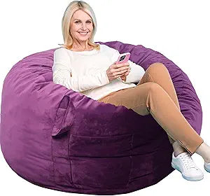 Bean Bag Chairs, Memory Foam Stuffing Bean Bag Chair for Adults/Teens/Kids, Velvet Lazy Sofa Furniture with Removable High-Rebound Memory Foam for Living Room Bedroom College Dorm
