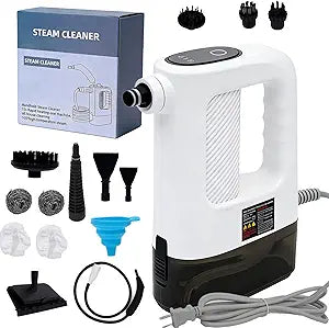 15-in-1 Pressurized Multi-Purpose Natural Handheld Steam Cleaner, 15s Instant Heat Portable Steamer with 400ml Tank, Multi-Surface Deep Cleaning for Home, Grout, Furniture, Couch, Car, Bathroom, Floor