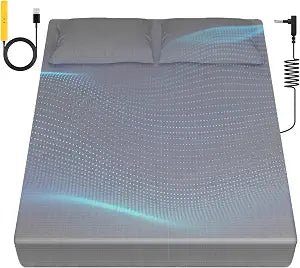 Grounding Sheets Queen, 90% Organic Cotton+10% Pure Silver Organic Fitted Grounded Sheet for Improved Sleep, Pain Relief - Earth Connected Bedding Gray, (60.1 * 80.3 * 15.2inch)