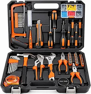 KOOPOOL 160-Piece Tool Kit for Home, Household Tool Set with Hammer, Wrench, Screwdrivers, Pliers and Storage Case for New Homeowners, Apartments, Dorms and DIY Projects