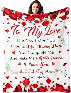 Romantic Gift for Her Wife Girlfriend - To My Love Blanket - Anniversary Birthday Gifts for Women - I Love You Gift for Her - Wife Girlfriend Birthday Gift Ideas - Christmas Valentines Day - 60"x 80"