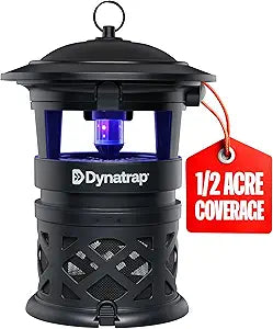Dynatrap DT1130SR 1/2 Acre Mosquito & Flying Insect Outdoor Trap and Killer Kills Mosquitoes, Flies, Wasps, Gnats, & Other Flying Insects - Bug Zapper Alternative Black