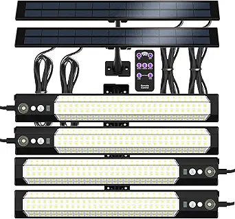Solar sensor lights 2 pack, outdoor high-brightness lighting, motion sensor sensing, independent solar charging panel, detachable handheld lighting, safety lights suitable for porches and courtyards
