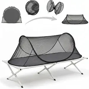 Large Pop up Mosquito Net for Camping Portable Foldable Mosquito Tent Bug Net Bed Travel Patio Outdoor 78 x 31 x 22 Inch Bug Netting Mesh Tent Canopy for Adults Baby Bedroom, Black