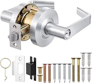 Tandefio 1 Set Commercial Entry Door Handle Locks, Heavy Duty Door Lock, Grade 2 Industrial Standard, UL CUL & ADA for Offices, Schools, Industrial Use, Satin Finish(Storeroom)