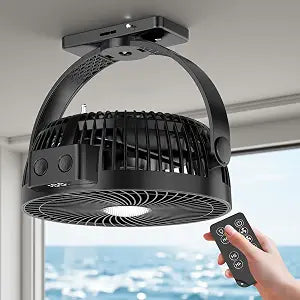 8-inch Magnetic Cruise Approved Fan with Night Light, 12000mAH Battery Operated Fan with Dual-Magnet, Strap, Lighting, Fits for Cruise Ship Cabin, Sleeping, Camping, Travel & Cruise Essentials 2026