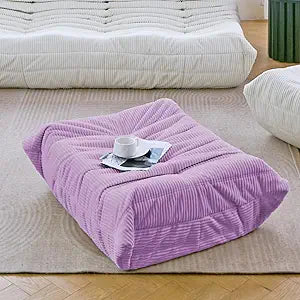 N&V Soft Premium Corduroy Ottoman for Fireside Chair, Sofa, Accent Chair - Lavender