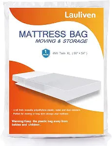 4 Mil Plastic Mattress Bag for Moving, Twin XL Mattress Storage Bag, 1 Pack