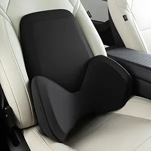 BEBAS Ergonomic Lumbar Support Pillow for Car, Memory Foam Back Support for Lower Back Pain Relief, Detachable Lumbar Cushion for Driving, Extended Lumbar Pillow for Car Seat, Office Chair -Black