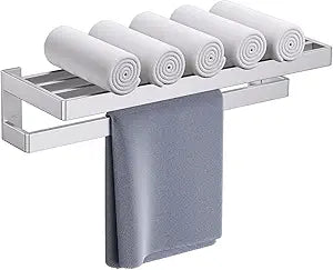 Brushed Nickel Towel Bar Towel Rack for Bathroom,Multi-Layer Towel Holder Stainless Steel Wall-Mounted Bathroom Hardware Accessories 23.6-inch