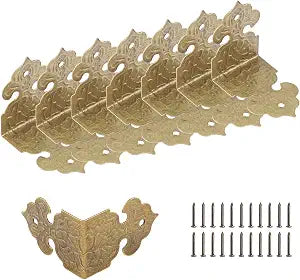 Antique Corner Protectors, 1 x 0.68inch, Style C, 20Pcs