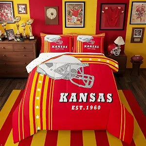 Erosebridal Football Helmet Comforter Set Twin Size 2 Piece Bedding Set