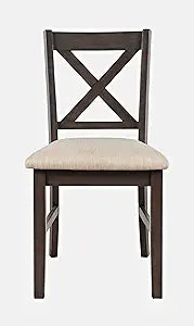 Jofran Hobson X-Back Dining Chair Upholstered, Contemporary Side Chair for Dining Room Kitchen, Accent Seating, Grey