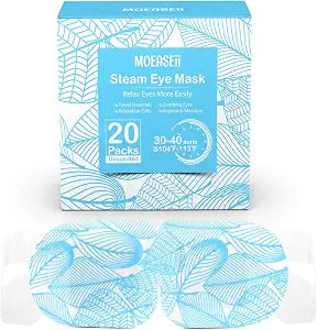 Steam Eye Mask for Dry Eyes, Heated Eye Mask Self Heating Warm Compress for Eyes, Disposable Steam Mask for Sleep, Spa, Travel Must Have for Rest, Relaxation Gifts, Unscented (20Packs)