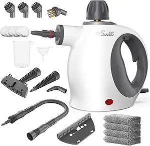 Handheld Steam Cleaner with Safety Lock, 500mL Large Tank & 19PCS Accessories - Multi-Surface Deep Cleaning for Kitchen, Bathroom, Car, Sofa - Removes Stubborn Grime, Sanitizes Surfaces (White)