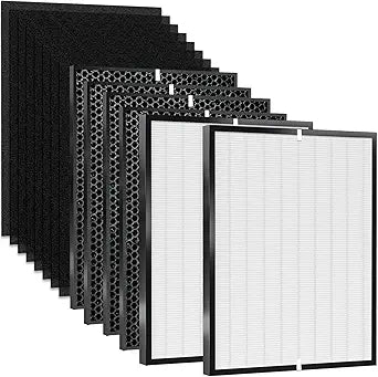 14-Pack 3000 Replacement Filter Compatible with AD3000 Air Puri-fier, 3000,3000M, 3000Pro Air Purifi-er, Includes: 2 Air Filter, 4 Activated Carbn and 8 Extra Carbn Pre-Filters