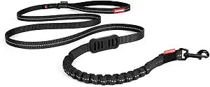 EzyDog Zero Shock LITE Dog Leash - Shock Absorbing Bungee Leash for Dogs that Pull or Excite - Dual Handle and Reflective for Medium, or Small Dogs (72", Black)