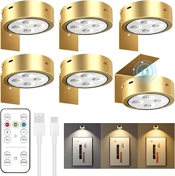 maylit 6 Pack Rechargeable Picture Lights for Wall