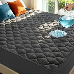 Twin XL Mattress Protector Waterproof Washable 2 PACK Mattress Padded Cover Fitted Extra Long College Dorm Size Bed Protection Noiseless Plastic Bed Pad Deep Pocket Up to 18 Soft and BreathableGray