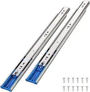 5 Pairs 16 Inch Soft Close Drawer Slides,3-Section Full Extension Metal Ball Bearing 110 LB Capacity Side Mount Slow Close Cabinet Drawer Hardware Slide Runner