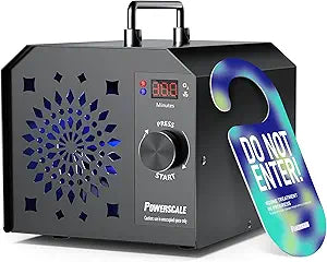 PowerScale Ozone Generator 90,000mg/h O3 Intelligent Control Ozone Odor Eliminator Commercial Ozone Machine Odor Removal, For Home, Car, Pet Room - High Capacity Ionizer Ozone Air Purifier, Black