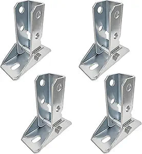 Adjustable Brace Fitting,180 Degree Turn Joint Connector Bracket Fit for 1/2" Bolt in 1-5/8" Strut Channel, Electrogalvanized (4 Pack)