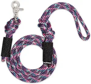 Wilderdog Climbing Rope Quick Clip Dog Leash - 5 ft - Razzleberry