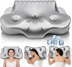 Dayme Orthopedic Memory Foam Pillows Cooling Neck Pillow that Actually Cools,Cervical Support Pillow for Neck Pain Relief,Cervical Pillow for All Sleep Positions,Ergonomic Pillow,Cooling Pillow,Gray