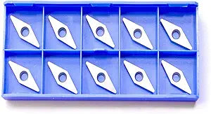 Round Diamond Wood Carbide Inserts Cutters Knives Blades Replacement Cutting Angle for DIY Woodworking Lathe Wood Turning Hollower Finishers Tools 10 pcs (28mm carbide cutter Diamond shape)