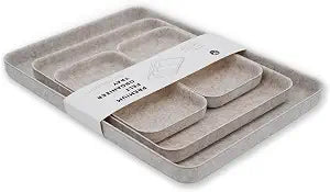 Welaxy Felt Nightstand Organizer 4pc Oatmeal Entryway Caddy DND Dice Tray
