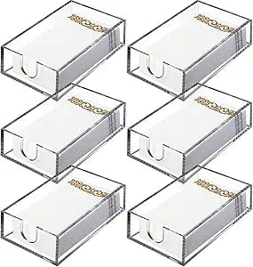 Layhit 6 Pack Acrylic Paper Towel Holder Countertop Napkin Dispenser Bathroom Napkins Guest Disposable Holder, Hand Towel Tray for Kitchen Bar Table Weddings Party Restaurant Office (8.5 x 5 Inch)