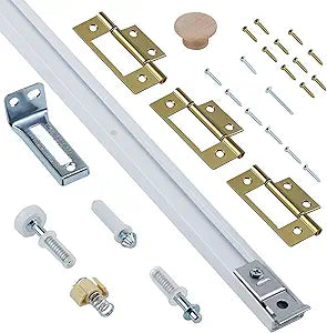 Bifold Door Hardware Kit, 36-Inch Bi-fold Closet Door Track Kit Bifold Closet Door Hardware Kit Folding Door Hardware Repair Replacement Tool Kit