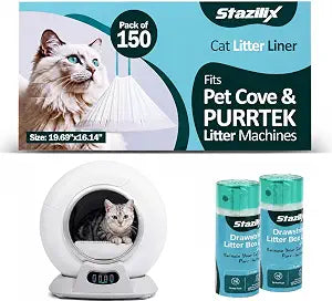 150 Count Cat Litter Liners - Compatible with Petcove & Purrtek Litter Boxes Heavy Duty, Leak-Proof
