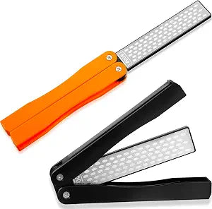2 Pack Diamond Knife Sharpener, Orange, Black, 400/600 Grit